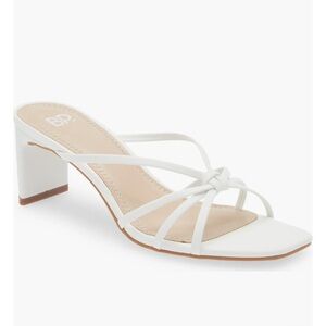 BP white strappy heels